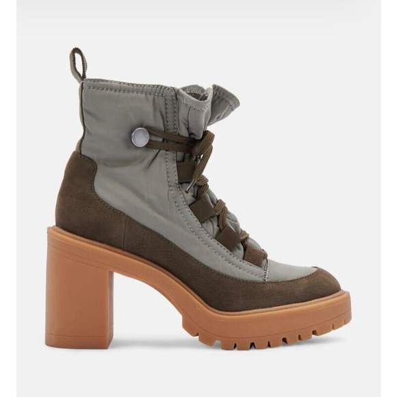 NEW Dolce Vita Celida Heeled Bootie Olive Green Boot Leather Womens 8.5 MSRP$160 - Picture 5 of 7